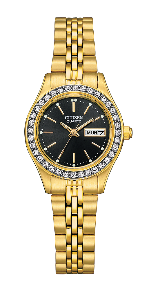 Citizen EQ0532-55E Gold tone ladies crystal quartz watch 35284 - Armin Lowe Jewellers
