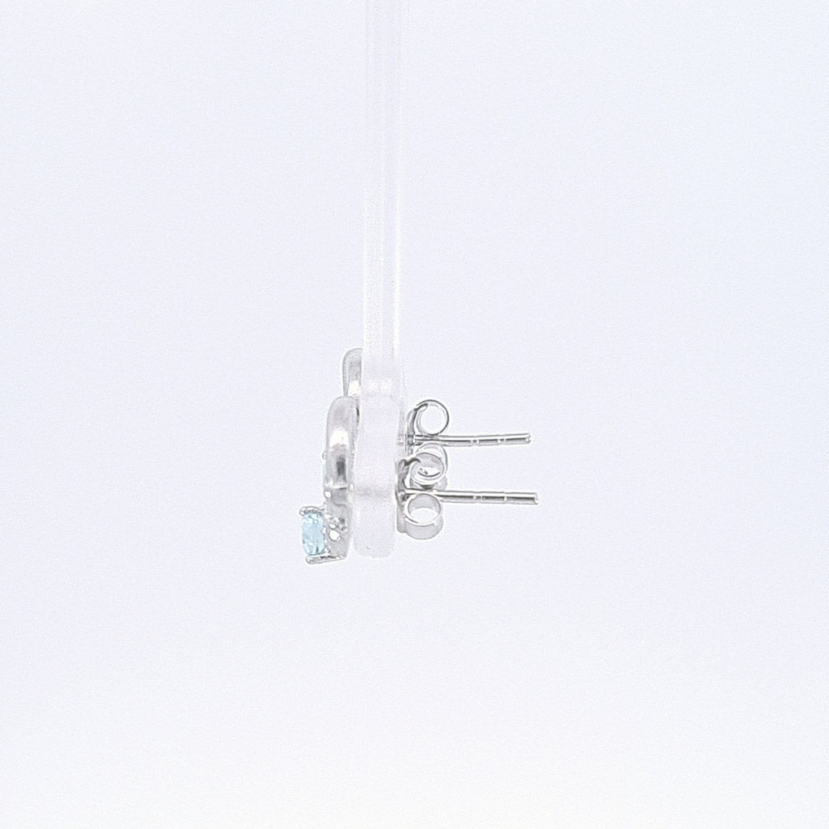 Sterling silver Claddagh March Birthstone stud earrings 36207 - Armin Lowe Jewellers