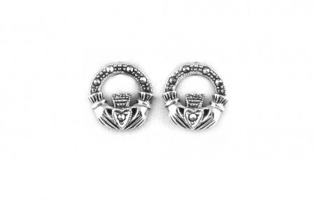 Claddagh Marcasite stud earrings 35184
