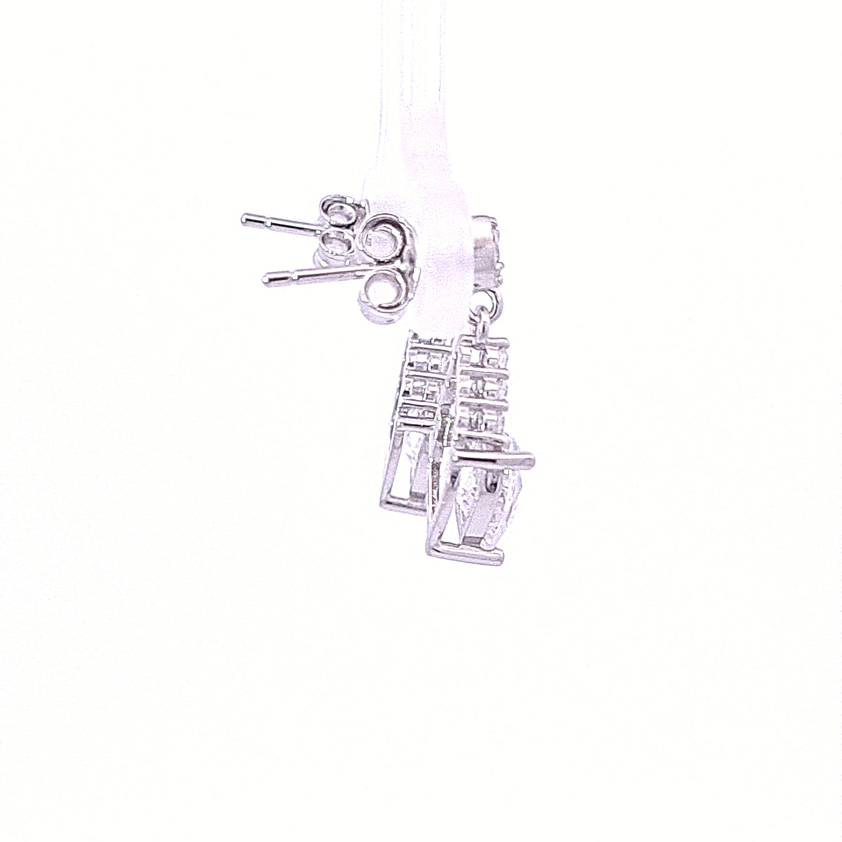 Drop CZ Heart earrings 36120 - Armin Lowe Jewellers