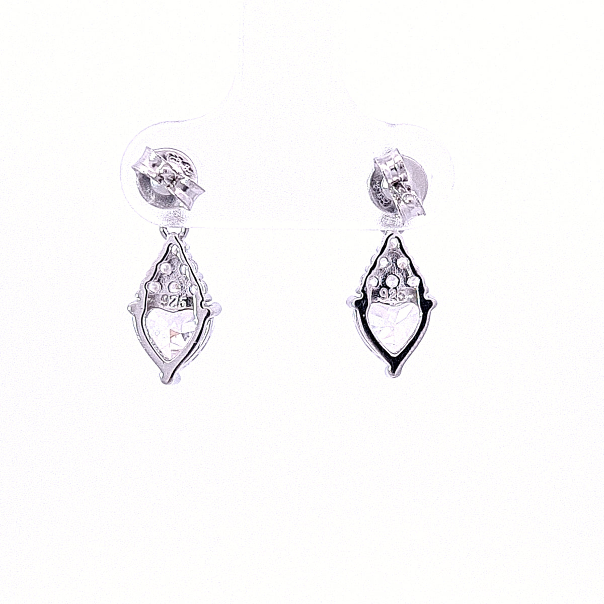 Drop CZ Heart earrings 36120 - Armin Lowe Jewellers