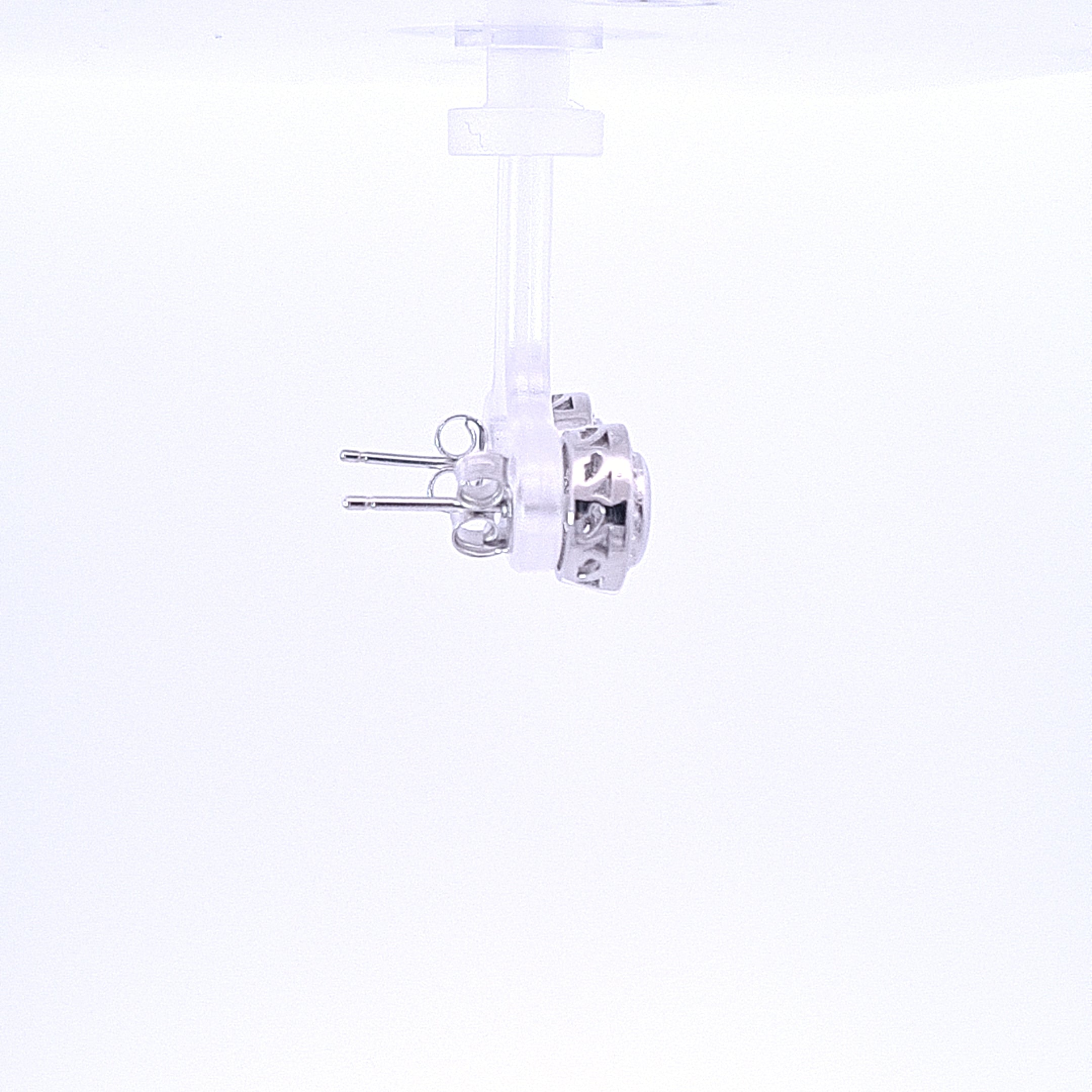 Sterling silver CZ/CZ Halo cluster stud earrings 33642 - Armin Lowe Jewellers