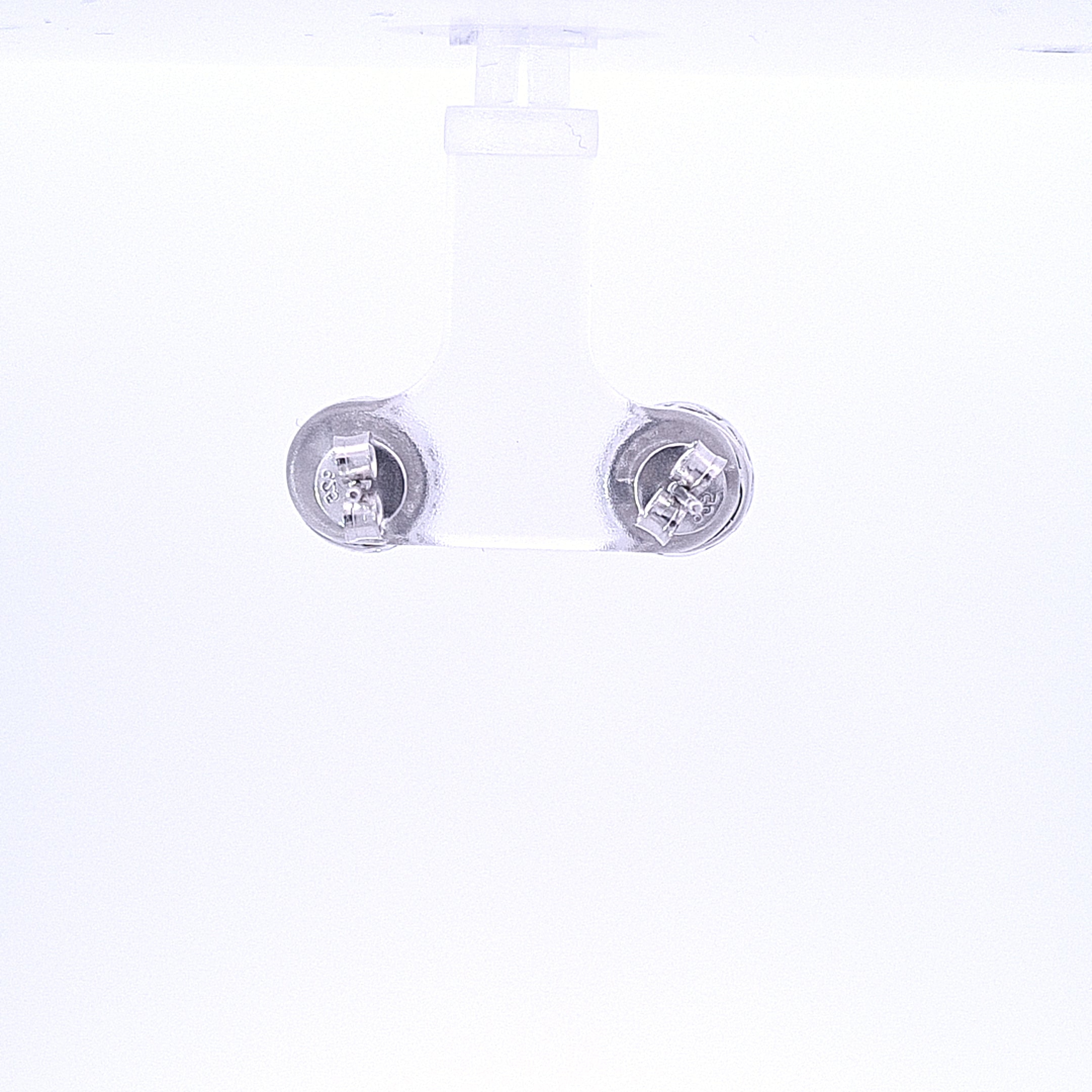 Sterling silver CZ/CZ Halo cluster stud earrings 33642 - Armin Lowe Jewellers
