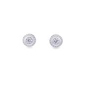 Sterling silver CZ/CZ Halo cluster stud earrings 33642