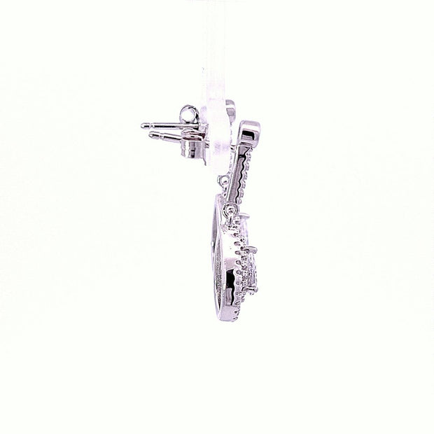 Sterling silver CZ set earrings 35894