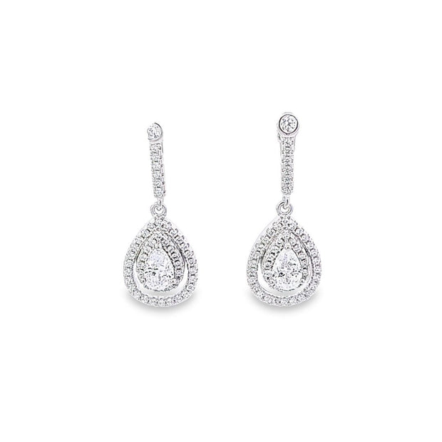 Sterling silver CZ set earrings 35894