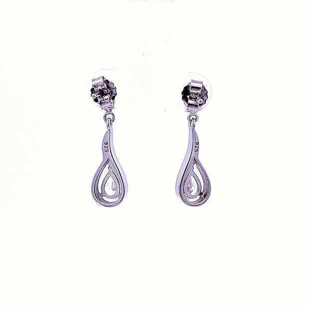 Pear CZ drop earrings 36110
