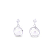 Freshwater cultured pearl drop earrings 36143