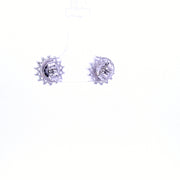 Bouton pearl and CZ surround studs 34081
