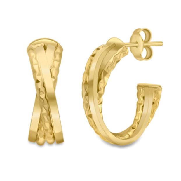 9ct gold oval hoop earrings 35360