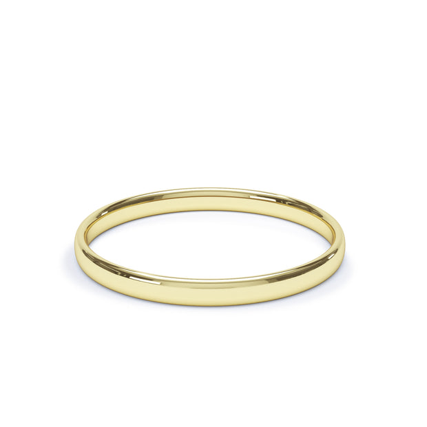Ladies Yellow Gold comfort fit Wedding Rings sizes J-Q
