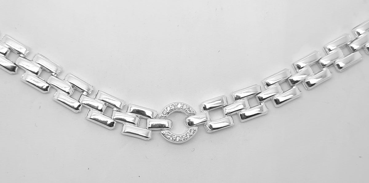 Sterling silver Panther link necklace 35636 - Armin Lowe Jewellers