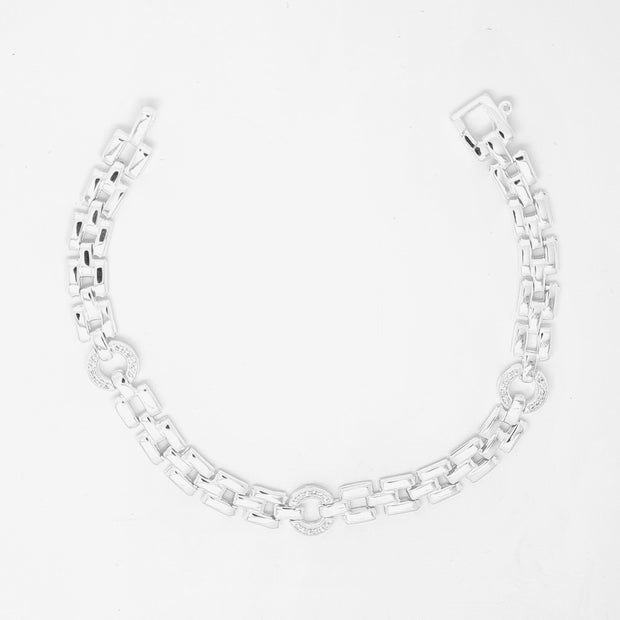 Sterling silver Panther link ladies bracelet 35637