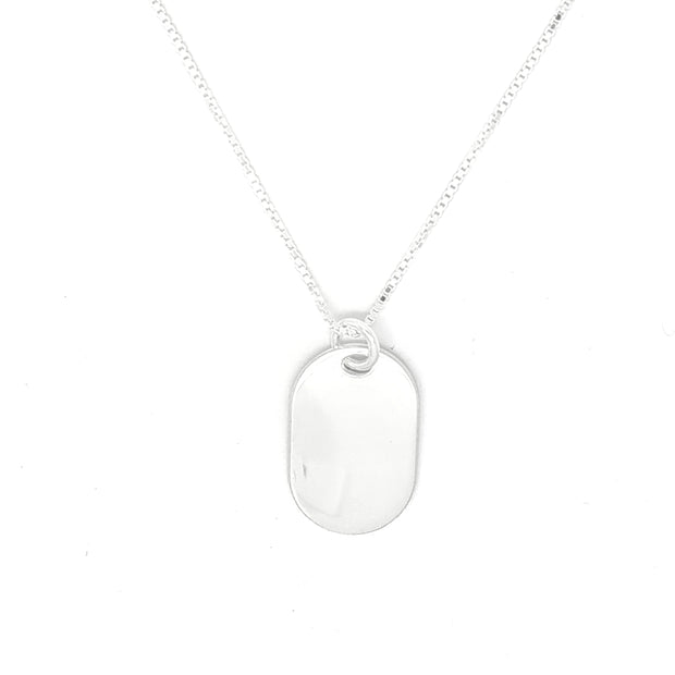 Oval tag engraveable pendant 35638