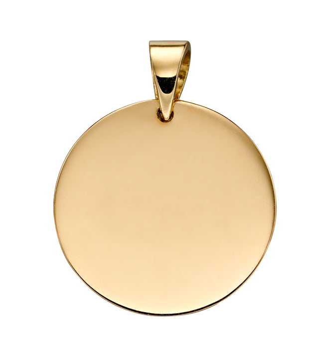 9ct yellow gold polished 11mm round disc 35096