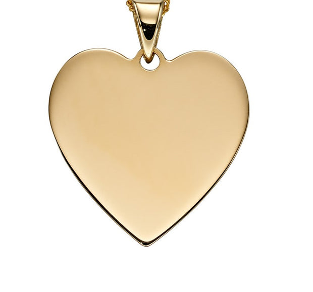 9ct yellow gold polished 14mm Heart shaped disc 35685