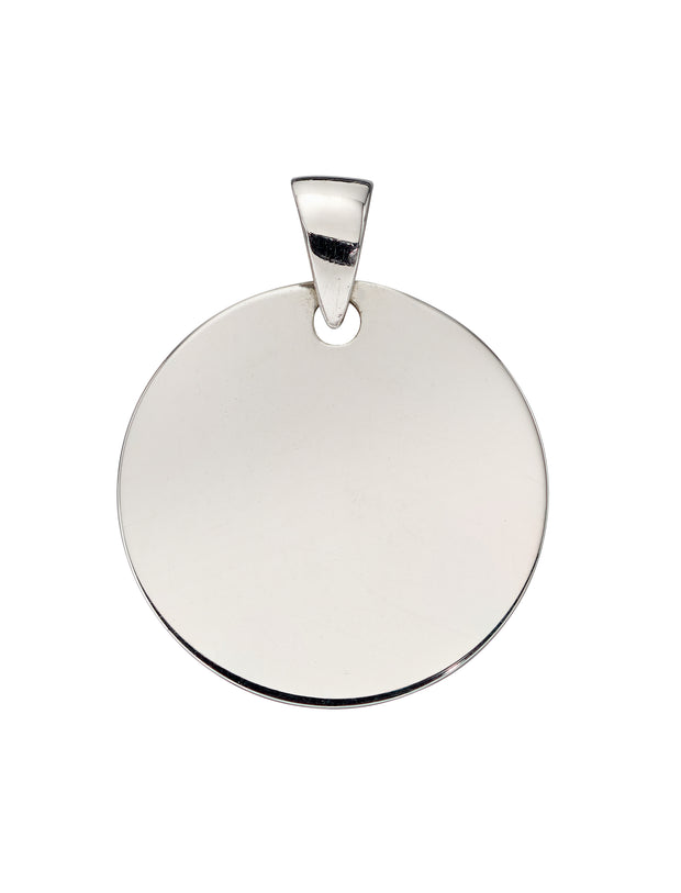 9ct white gold polished 11mm round disc 35686