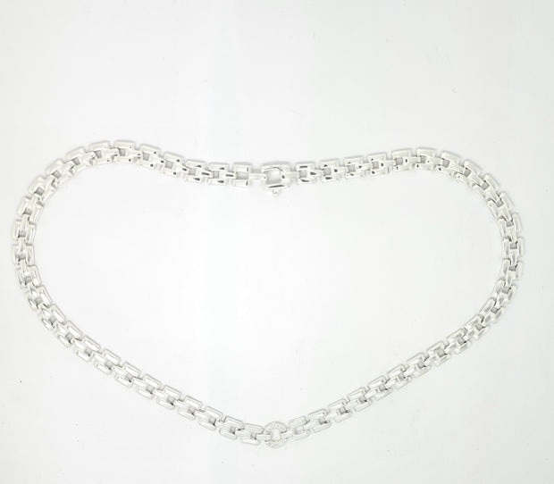 Sterling silver Panther link necklace 35636