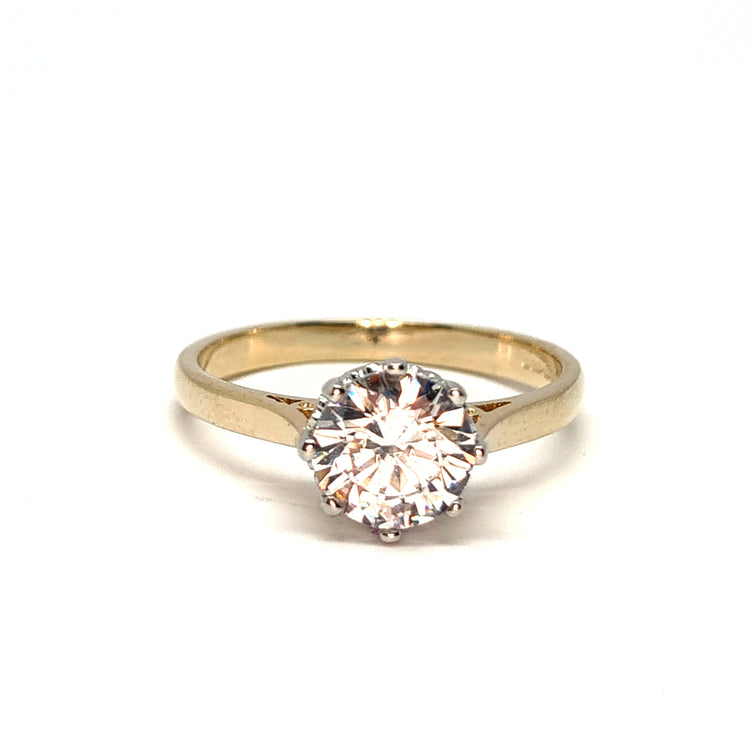 9ct gold Solitaire ring, 8mm CZ 35461 - Armin Lowe Jewellers
