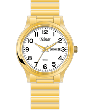 Telstar m1065 xyw gents gold plated expanding bracelet watch 35056