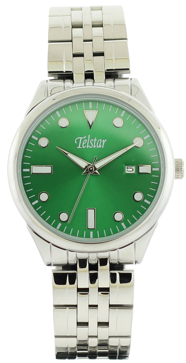 Telstar Buda M1070 BSN gents green dial watch 34131
