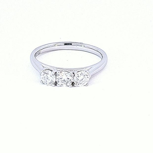 Platinum 3/4 carat Trilogy Lab Diamond ring 35860
