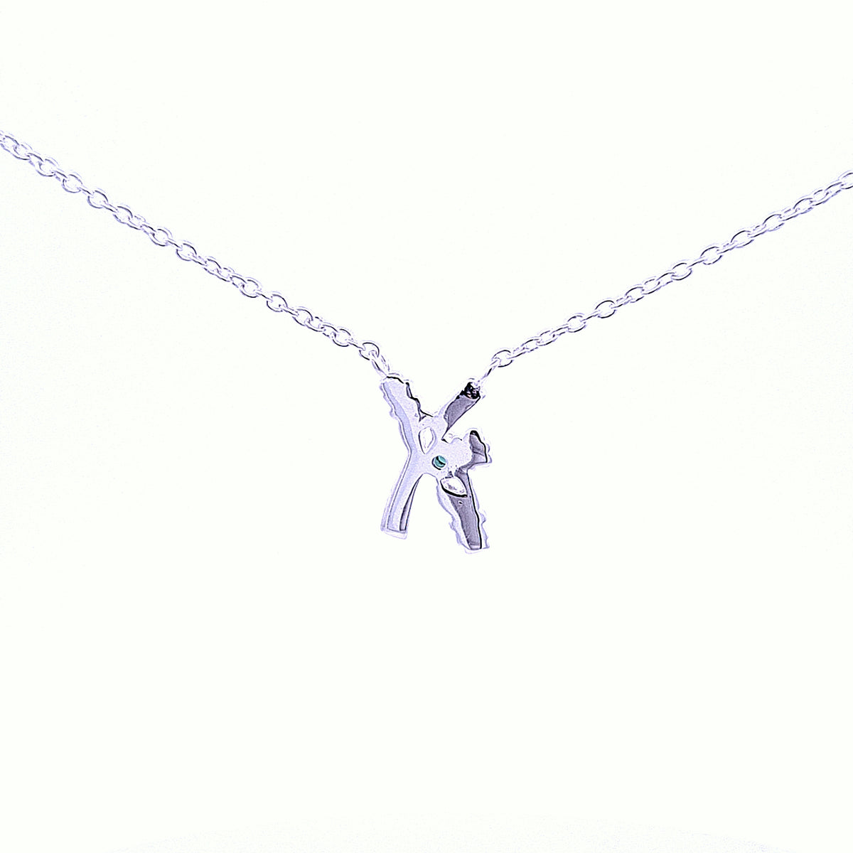 Claddagh Kiss necklace with Emerald Green CZ 36227 - Armin Lowe Jewellers