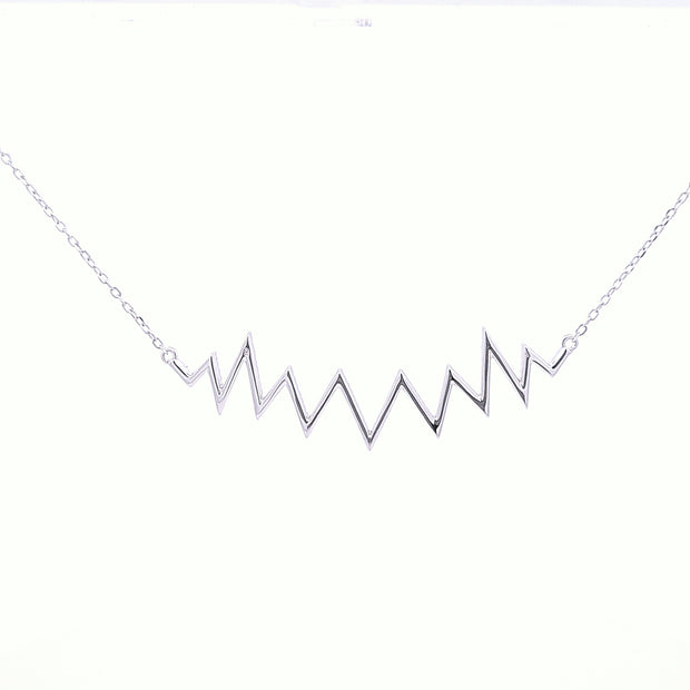 CZ set sound wave necklace 35332
