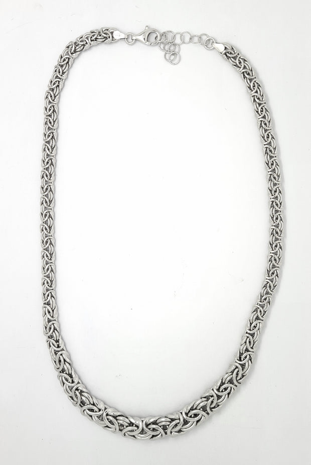 Simply sterling silver Byzantine necklace 35924