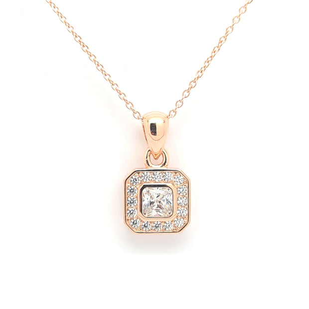 Rose gold toned sterling silver pendant 35897