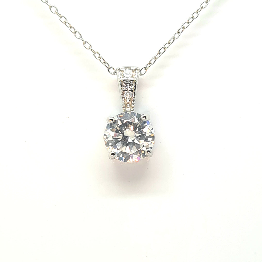 Sterling silver CZ set pendant 35899 - Armin Lowe Jewellers
