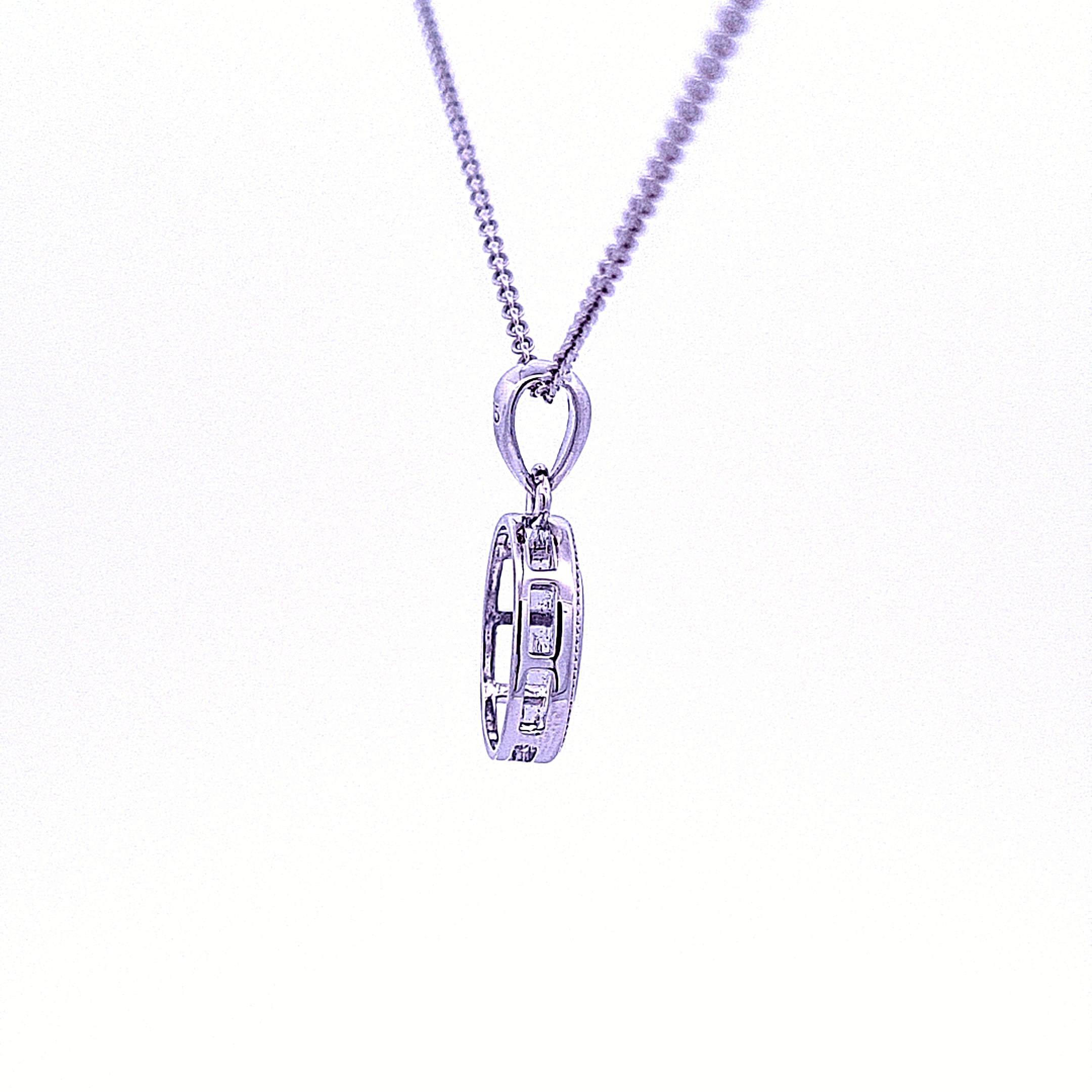 Oval created Opal and CZ pendant 34089 - Armin Lowe Jewellers