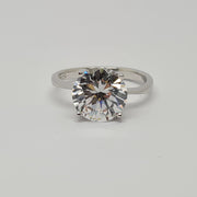 Sterling silver 10mm CZ solitaire ring 34714