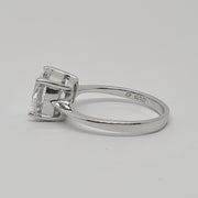 Sterling silver 10mm CZ solitaire ring 34714