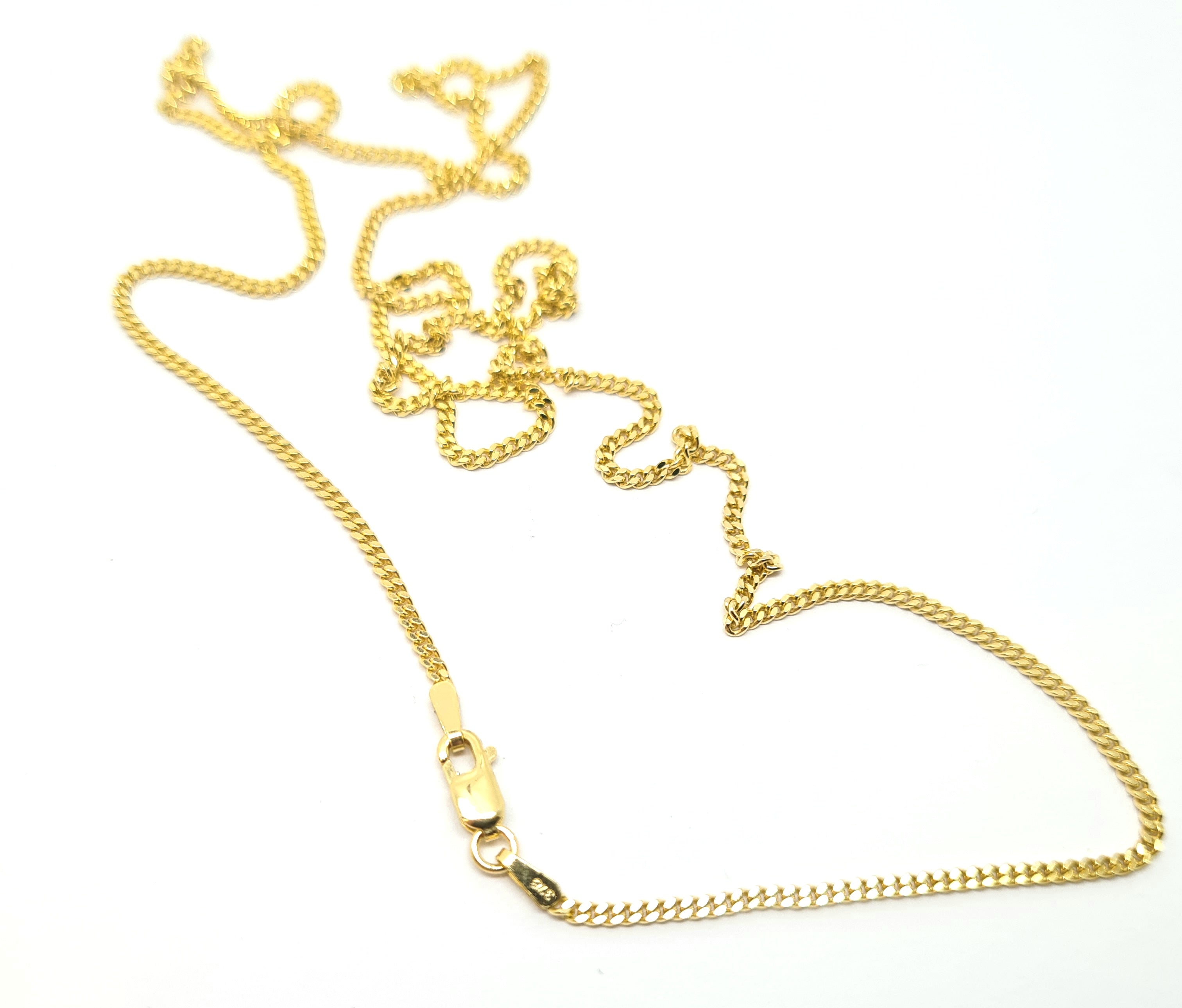 9ct yellow gold 22"/56cm Diamond cut curb chain 35610 - Armin Lowe Jewellers