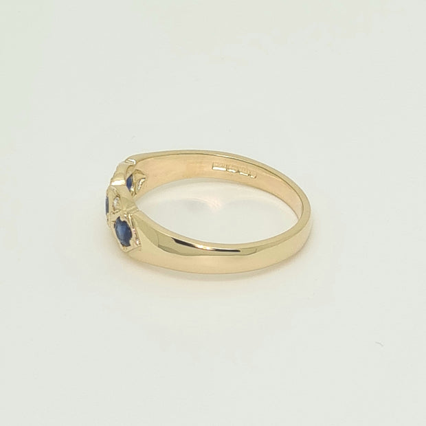 9ct gold Diamond and Kanshan Sapphire dress ring 34879