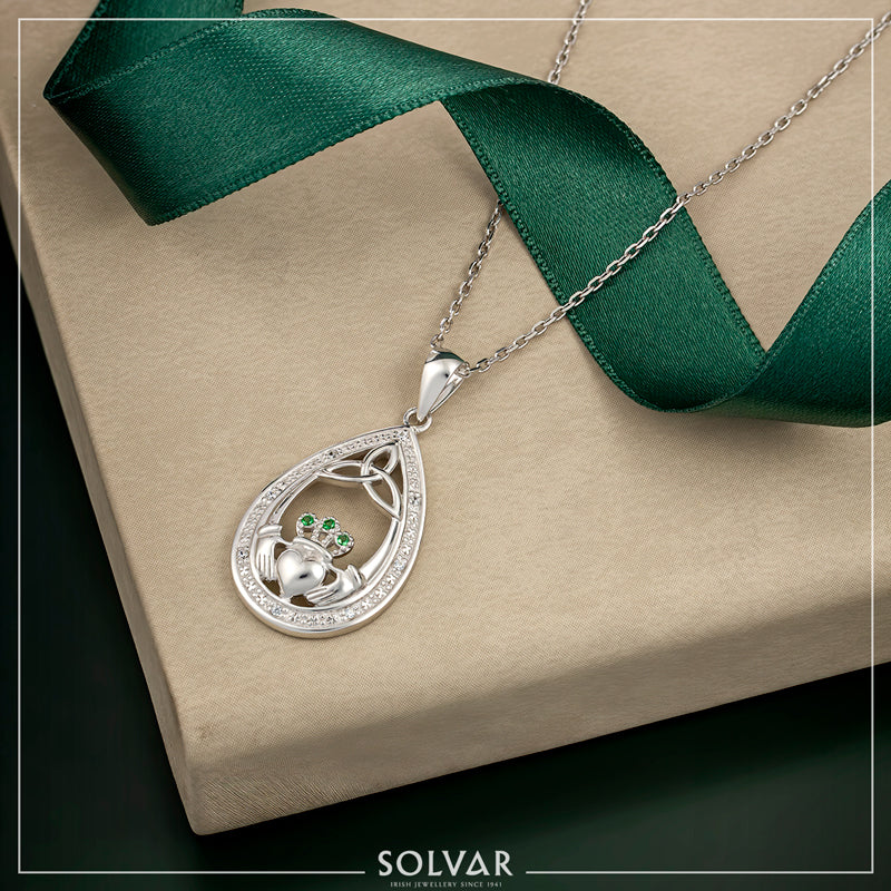 Claddagh Celtic Trinity knot peardrop pendant 36072 - Armin Lowe Jewellers