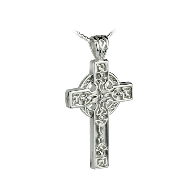 Sterling silver heavy Celtic cross pendant 26394