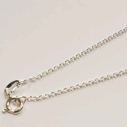 16"/41cm sterling silver diamond cut trace chain, suitable for pendants. 27474