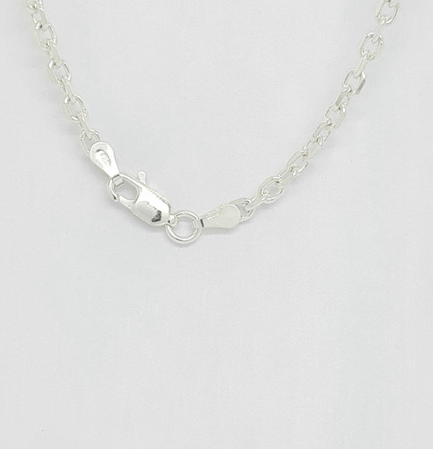Sterling silver diamond cut cable 22" /56cm chain 27481