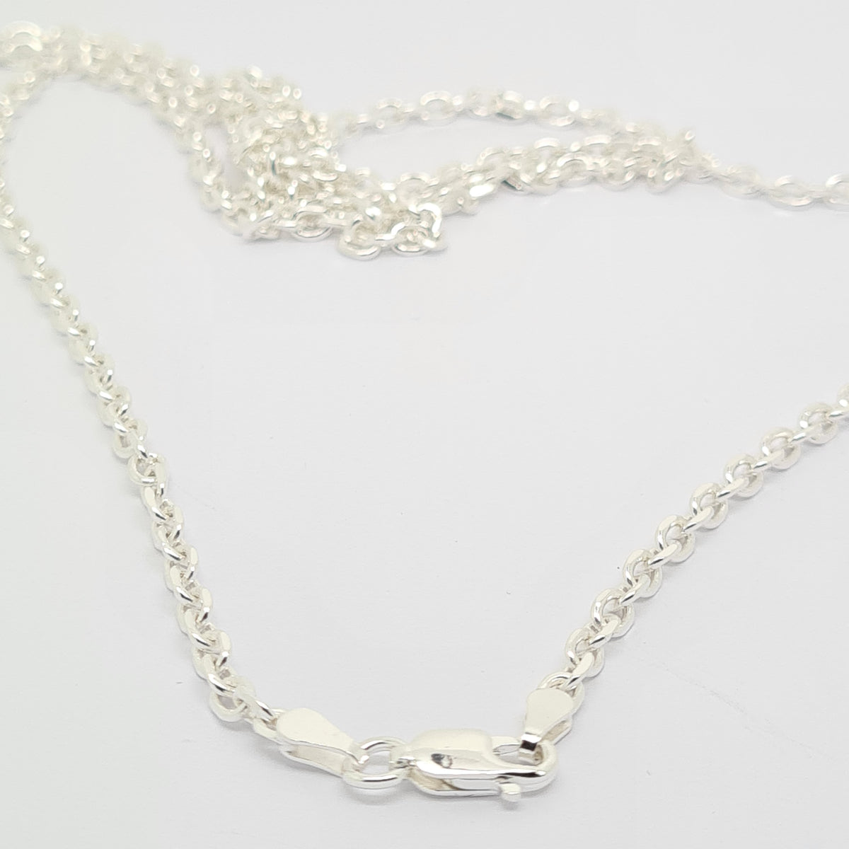 Sterling silver diamond cut cable 22" /56cm chain 27481 - Armin Lowe Jewellers