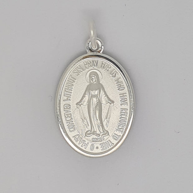 Sterling silver Miraculous medal 15x23mm 31920