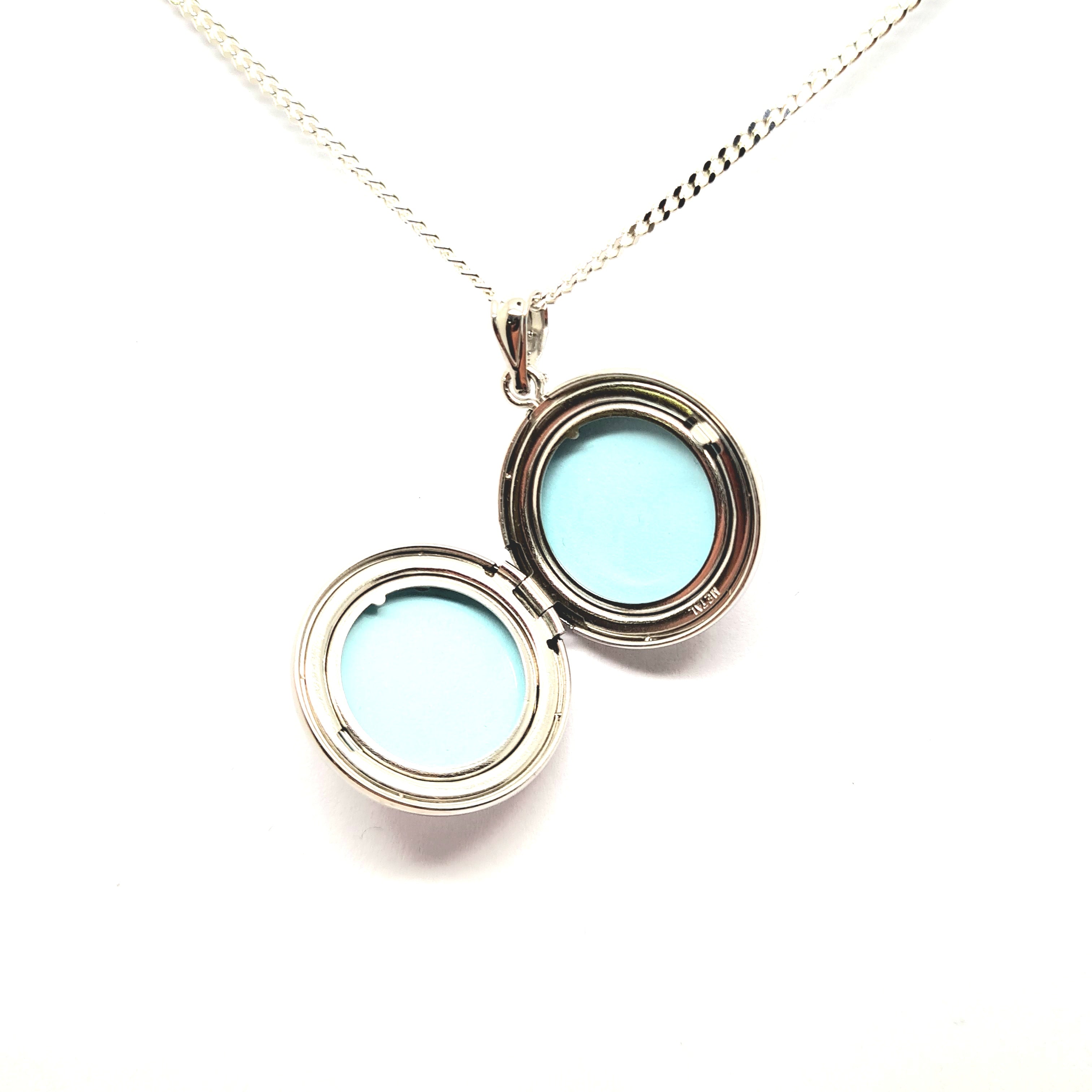 Sterling silver To the moon and back locket 33576 - Armin Lowe Jewellers