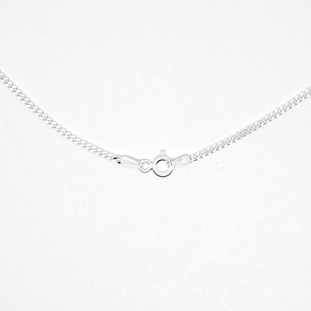 Sterling silver filed curb link, 1.75mm width chain with strength, suitable for pendants and medals, etc. 27538