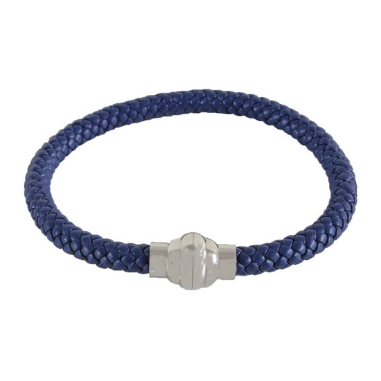 Blue leather gents bracelet 36012