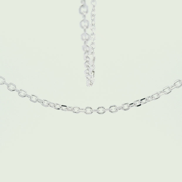 Sterling silver 20"/51cm diamond cut cable chain 27480