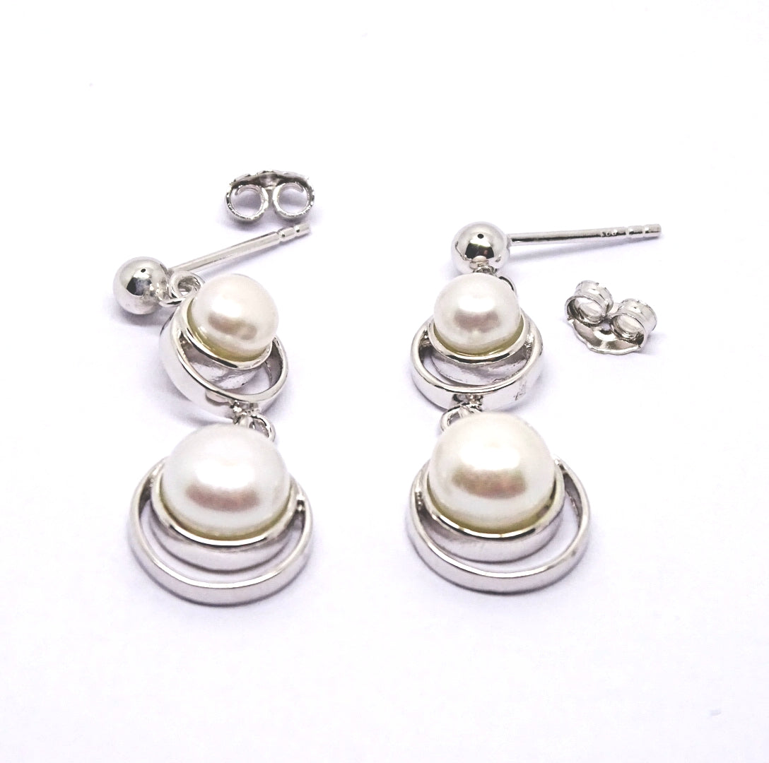 Drop pearl circle earrings 34077 - Armin Lowe Jewellers
