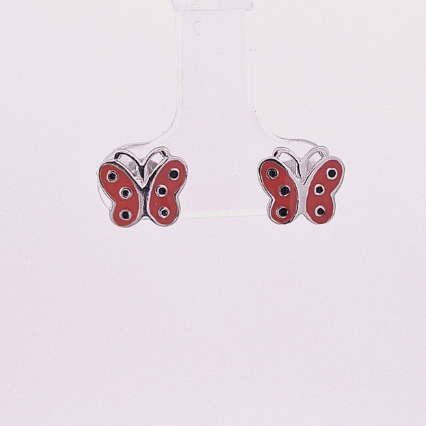 Kids red butterfly earrings 35882