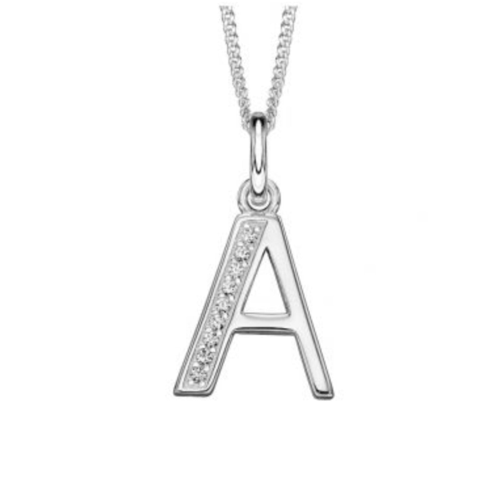 Sterling silver CZ set Art Deco initial A Pendant 34583 - Armin Lowe Jewellers