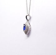 Marquise Sapphire blue CZ Sterling Silver pendant 34063